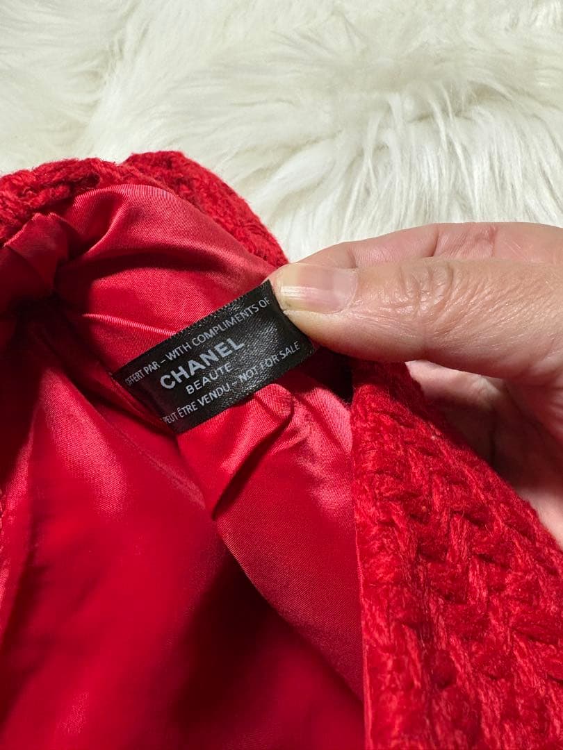 ヒ*ロ様 シャネル CHANEL ニット編み レッド＆ブラック スパンコール ト