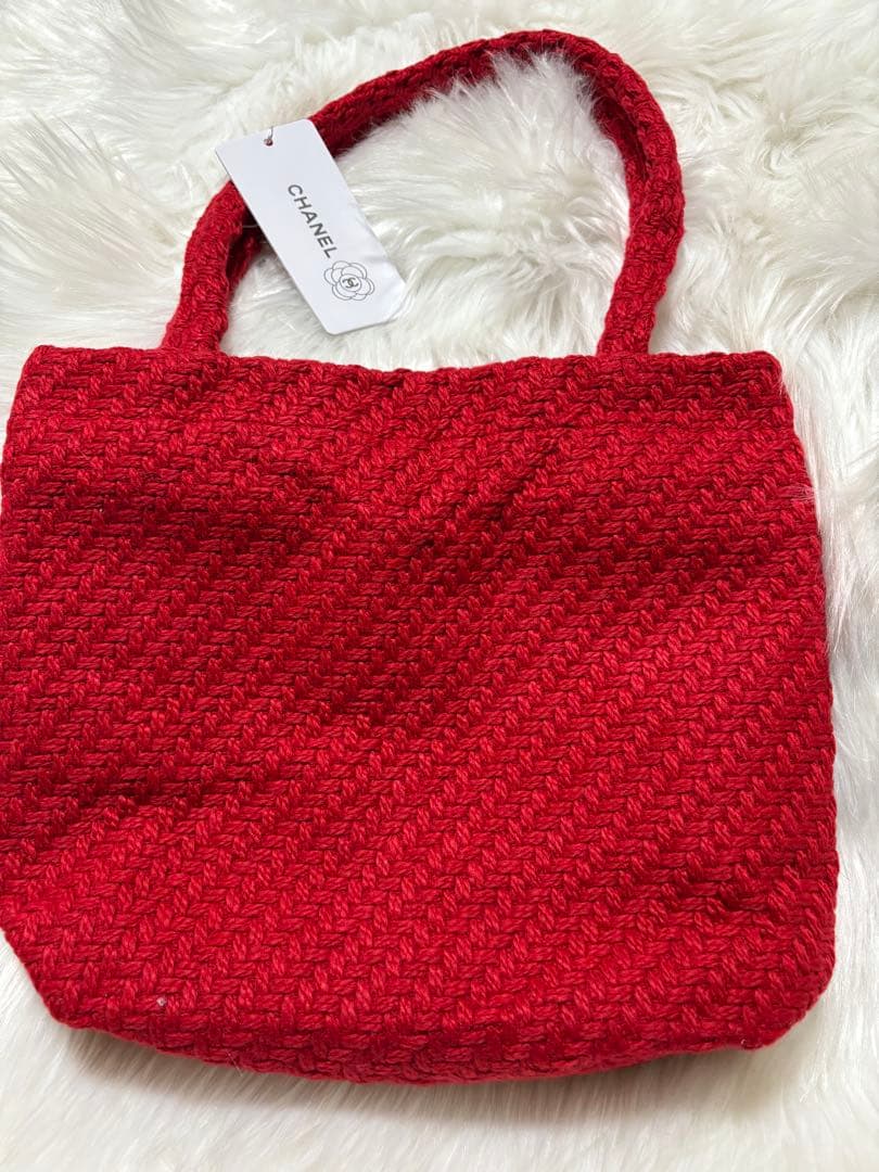 ヒ*ロ様 シャネル CHANEL ニット編み レッド＆ブラック スパンコール ト