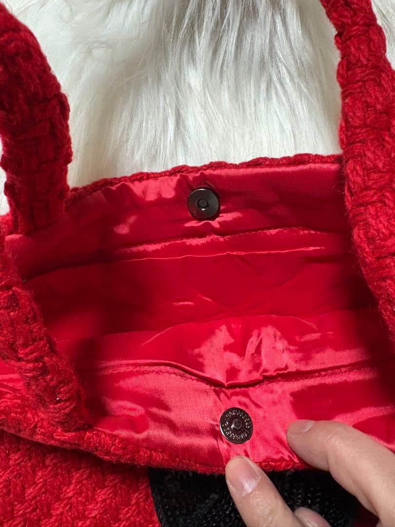 ヒ*ロ様 シャネル CHANEL ニット編み レッド＆ブラック スパンコール ト