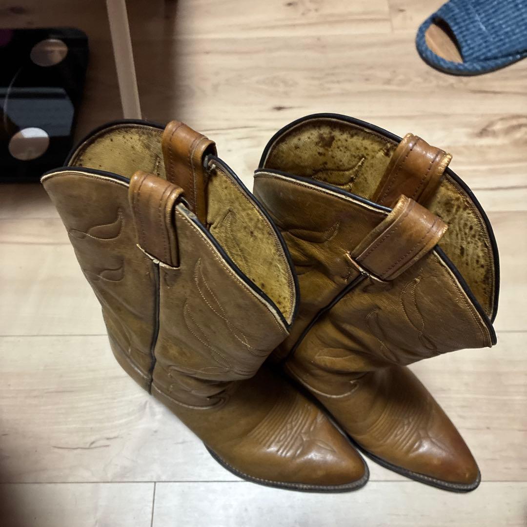 トニーラマ　ブラウン レザー ウエスタンブーツ