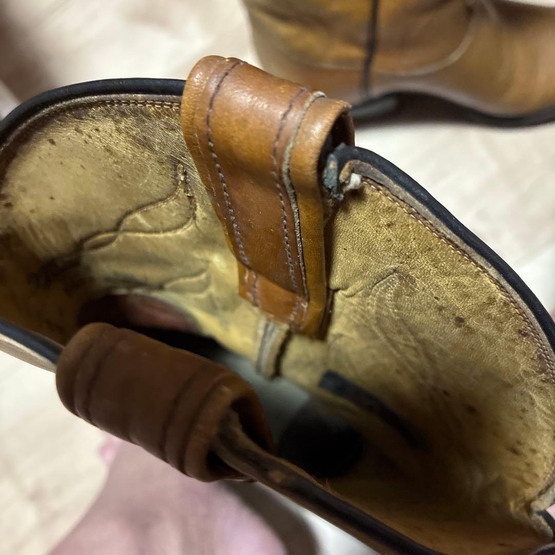 トニーラマ　ブラウン レザー ウエスタンブーツ