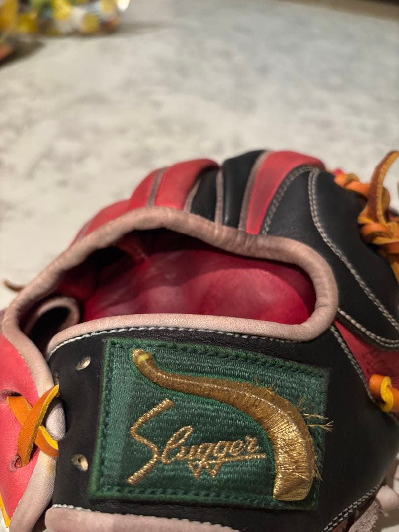 SUGA 軟式野球グローブ 黒/ピンク