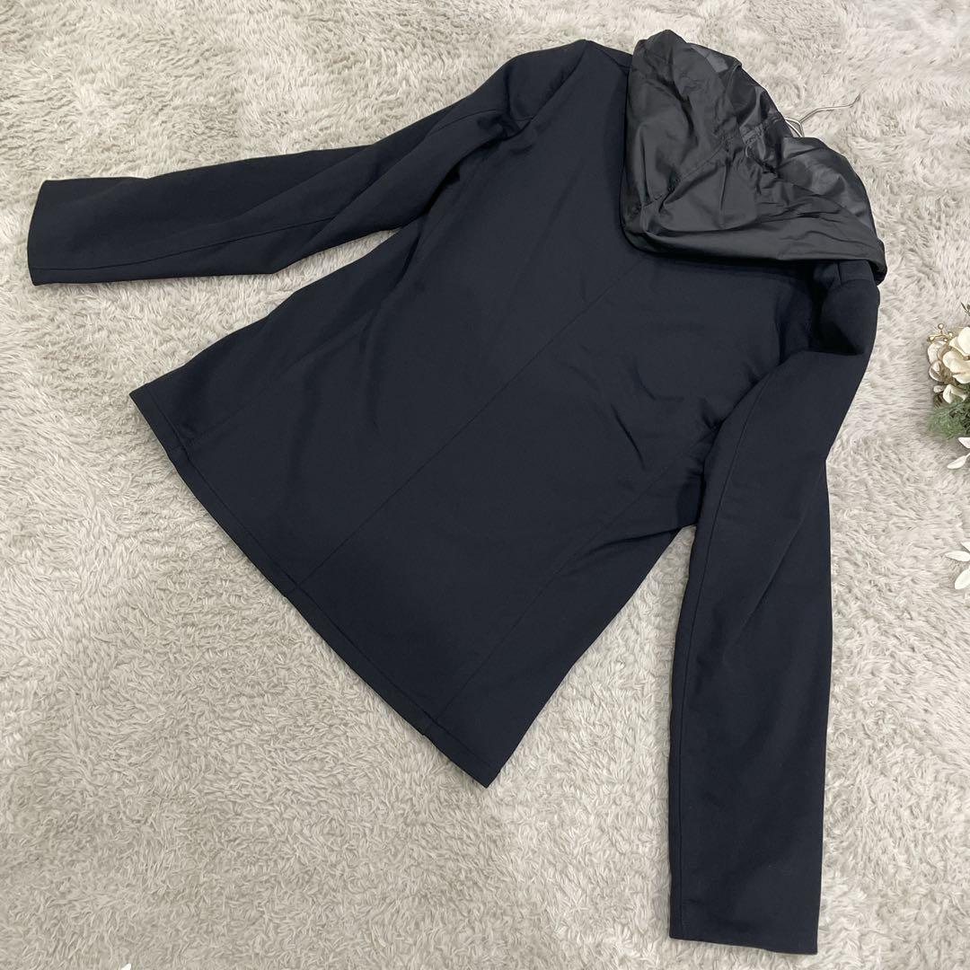 β MEN メンズジャケット　黒　ストレッチ　M フード取り外し可　お洒落