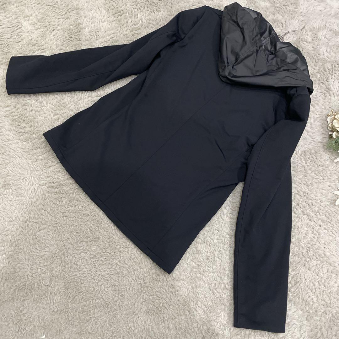 β MEN メンズジャケット　黒　ストレッチ　M フード取り外し可　お洒落