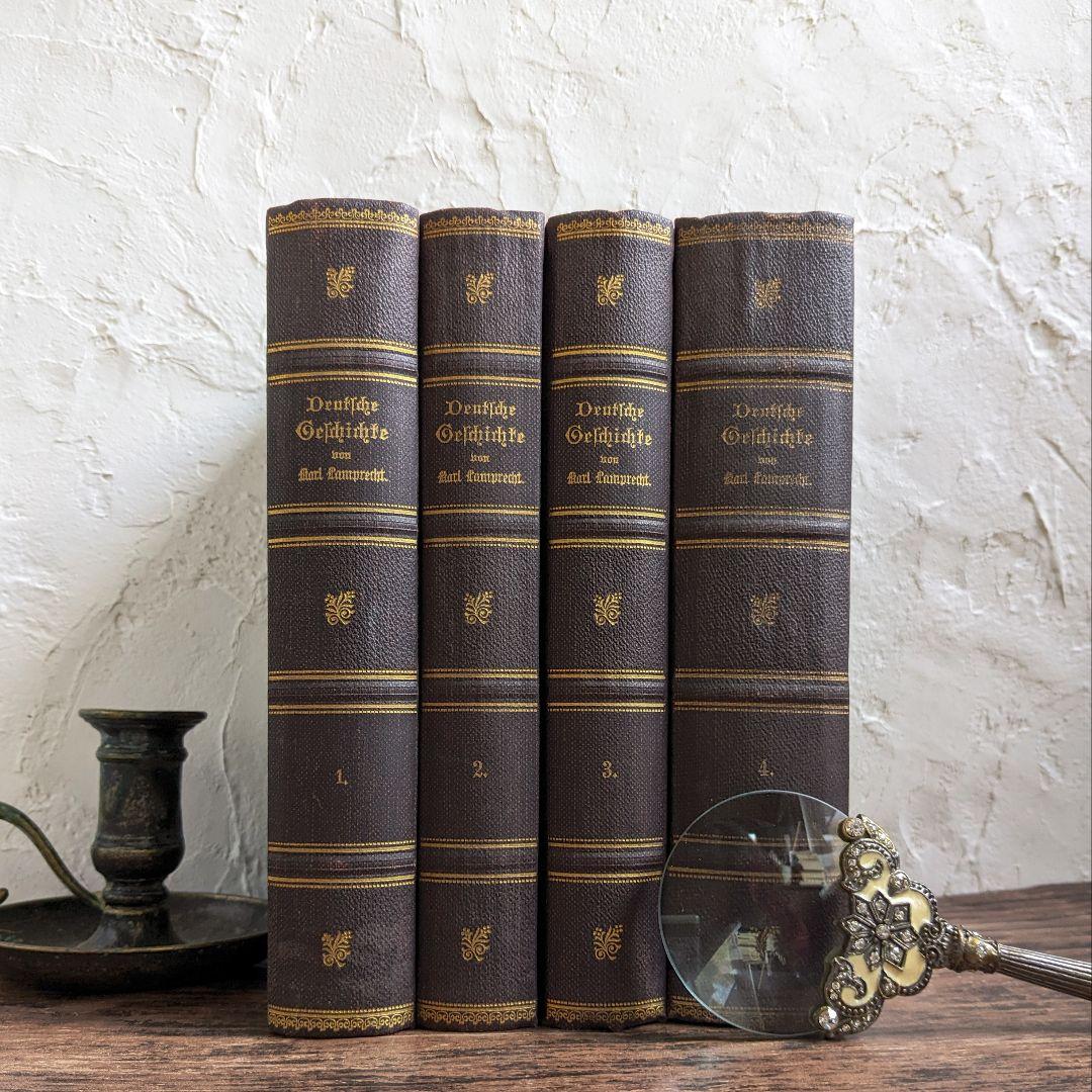 1920年　重厚感あふれる♪アンティーク本４冊セット　ヨーロッパ調インテリア古書