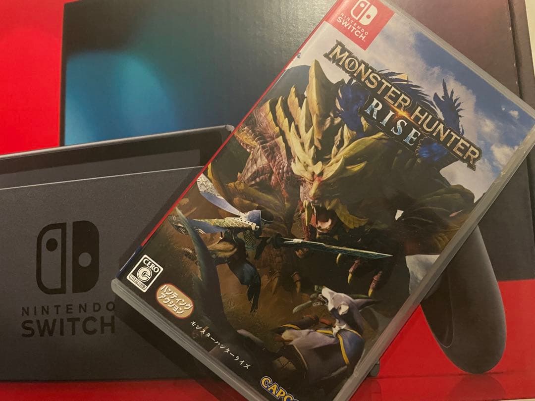 Nintendo Switch + モンハンRise付き128Gカード付きおまけ