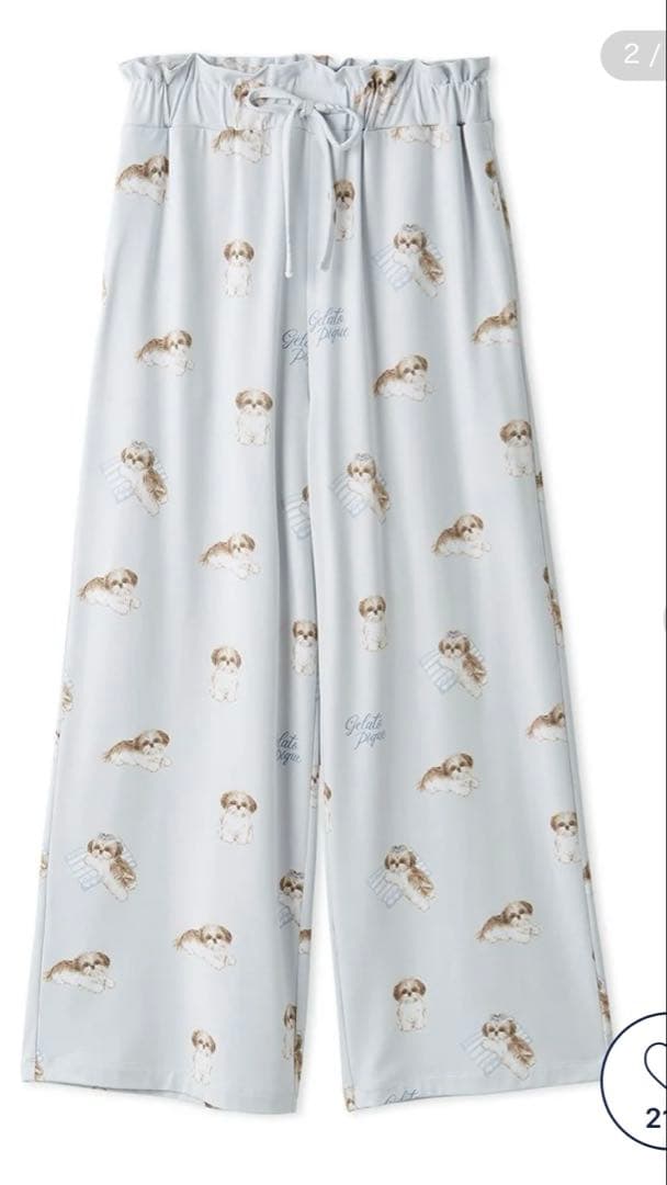 新品タグ付 ジェラートピケ シーズープルオーバー&ロングパンツ ブルー