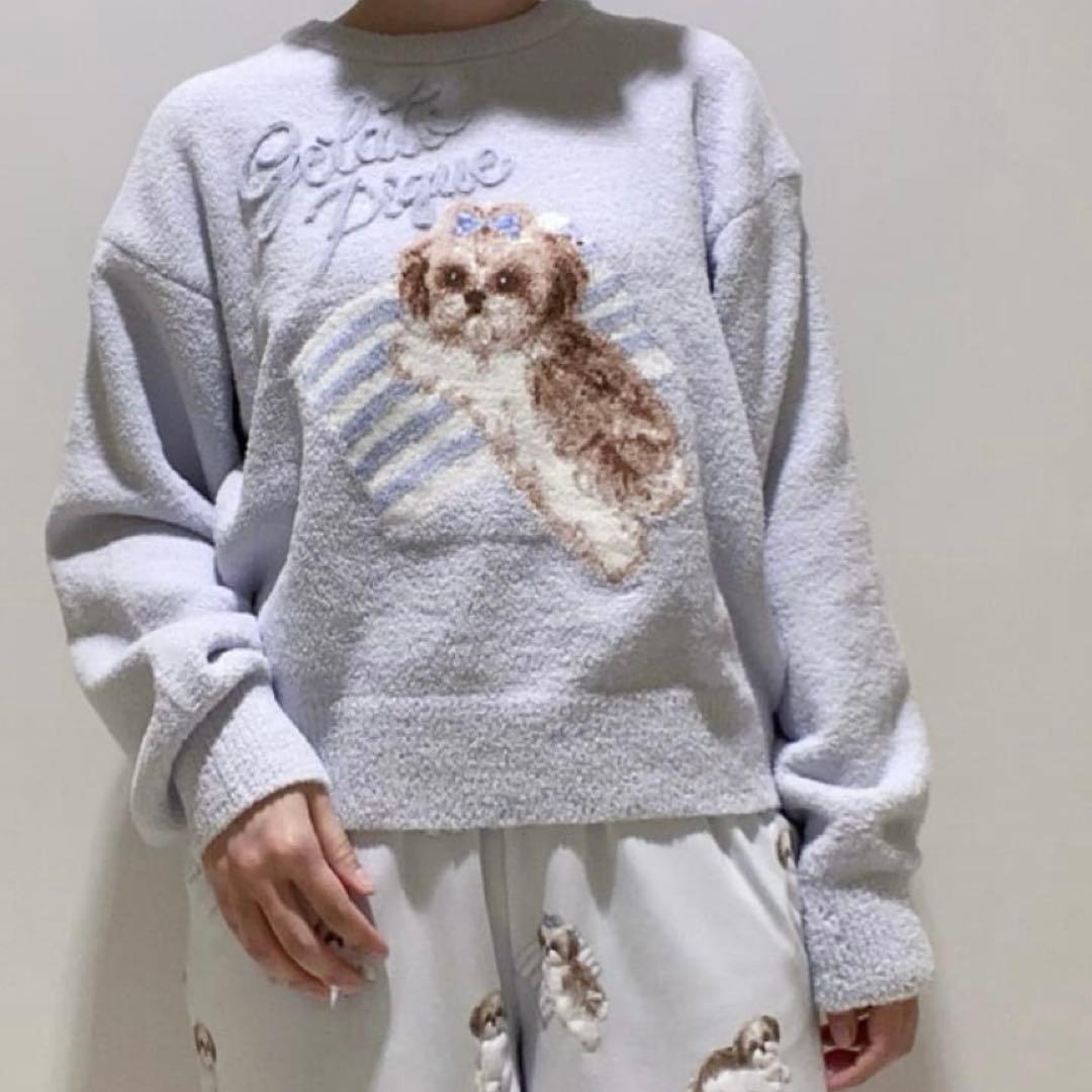 新品タグ付 ジェラートピケ シーズープルオーバー&ロングパンツ ブルー