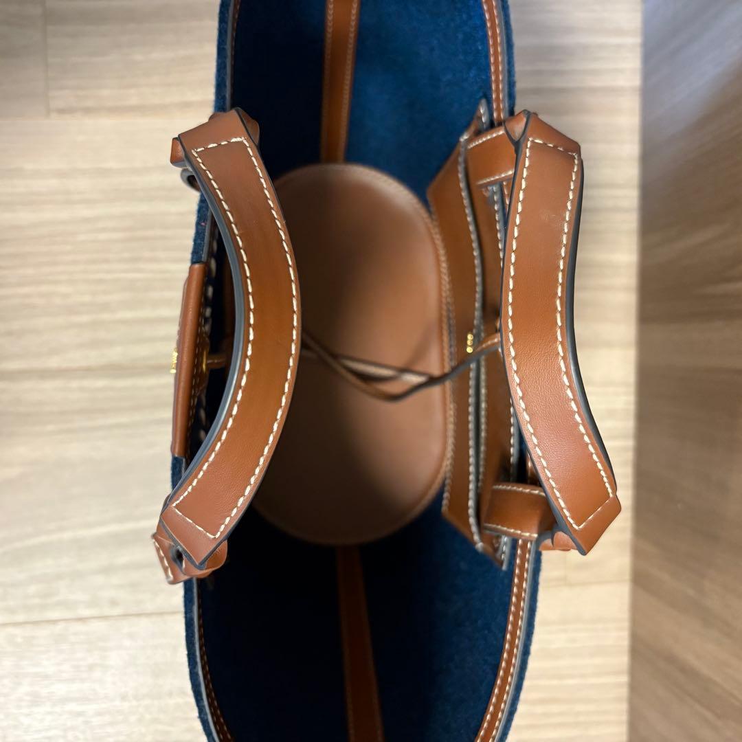 （ may）美品✨ANNA HINDMARCH ネイビー フェルトトート