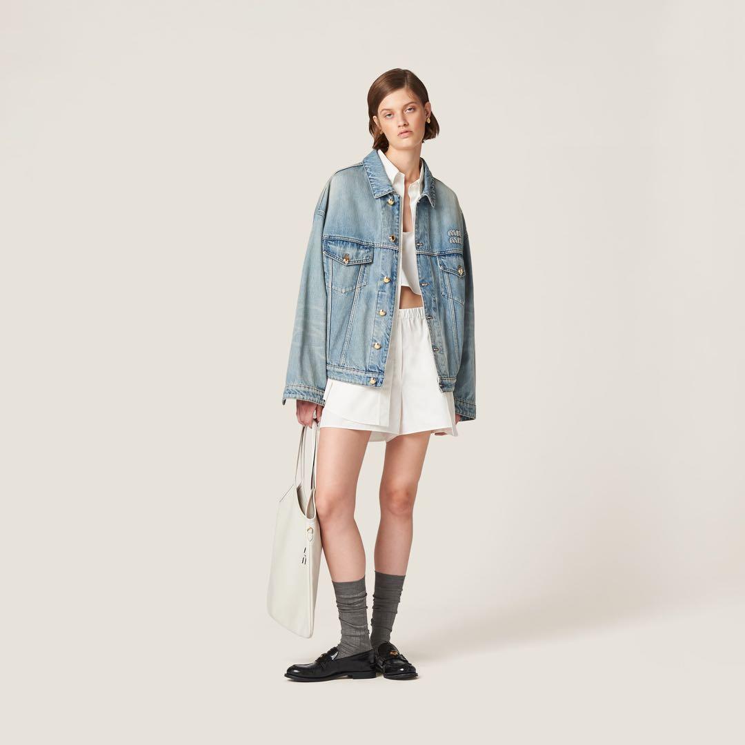 MIUMIU ミュウミュウ ロゴ入り デニムジャケット