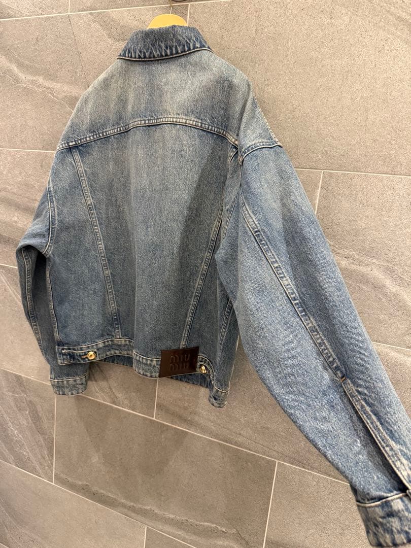 MIUMIU ミュウミュウ ロゴ入り デニムジャケット