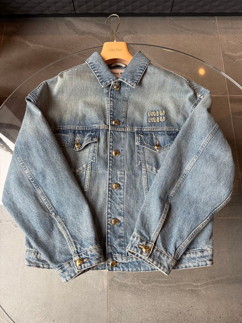 MIUMIU ミュウミュウ ロゴ入り デニムジャケット