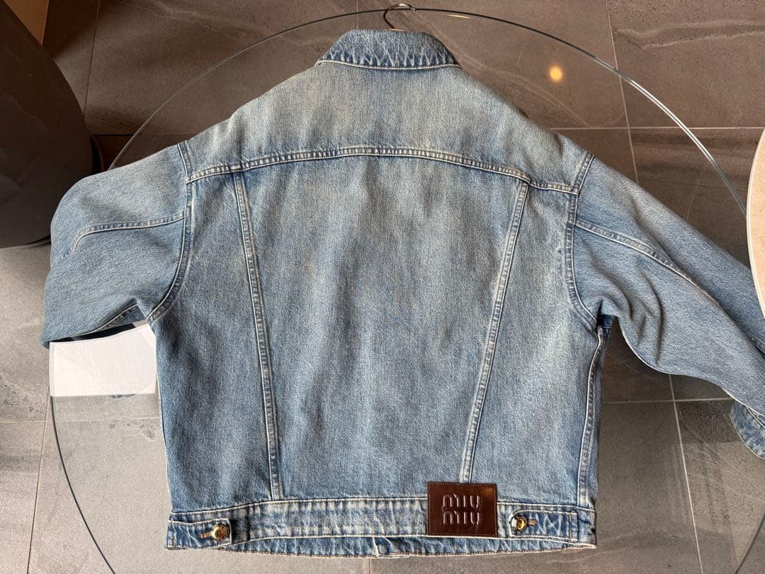 MIUMIU ミュウミュウ ロゴ入り デニムジャケット