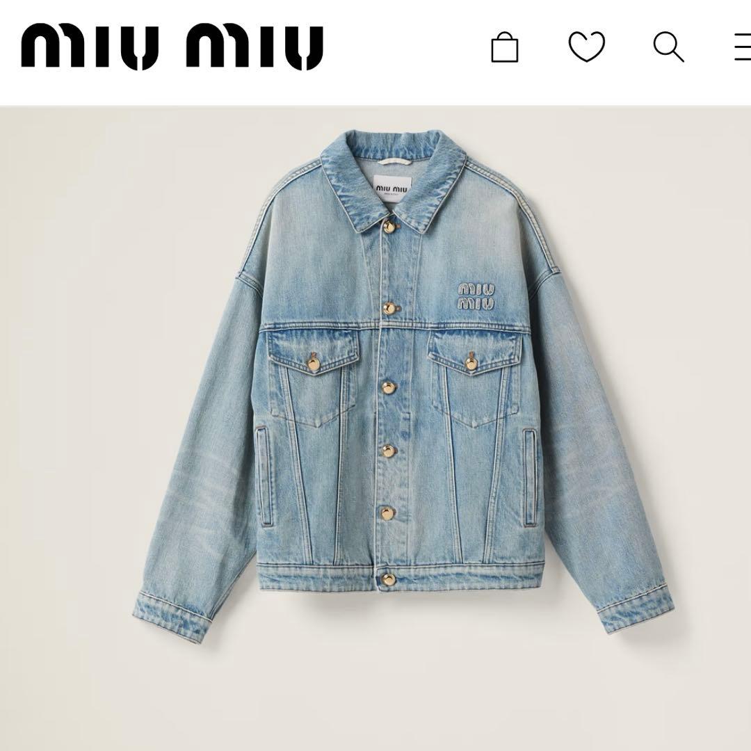 MIUMIU ミュウミュウ ロゴ入り デニムジャケット