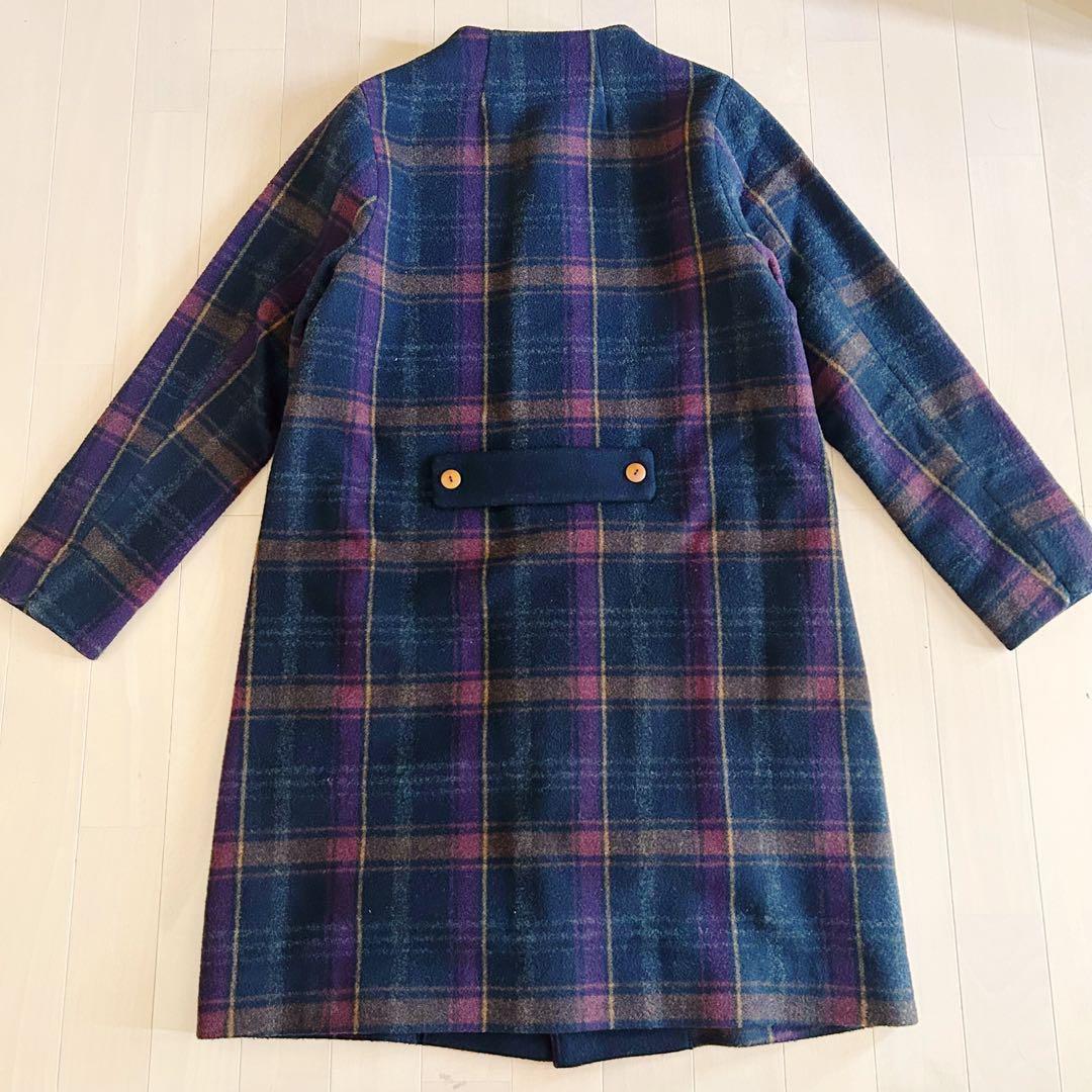 【試着のみ美品】パラスパレス ロング コート チェック柄 サイズ2