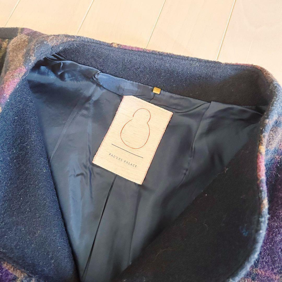 【試着のみ美品】パラスパレス ロング コート チェック柄 サイズ2