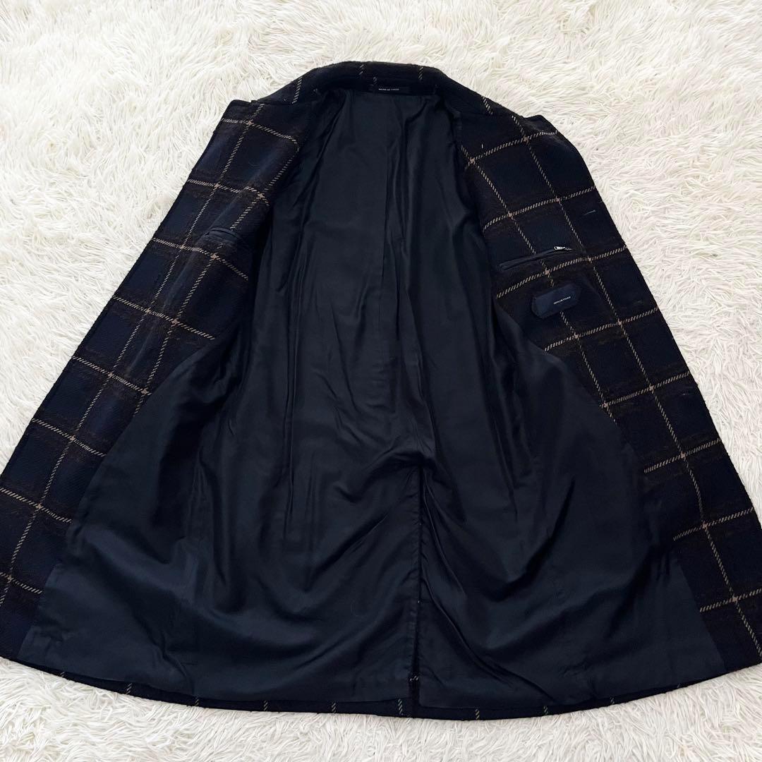 <美品>TAGLIATORE 新ロゴ COOPER ネイビー ウール コート48
