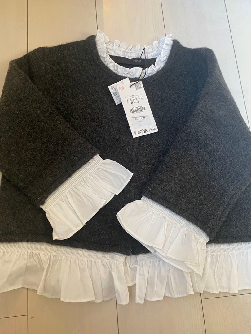 ZARA ポプリンコンビニットジャケット　Sサイズ　新品