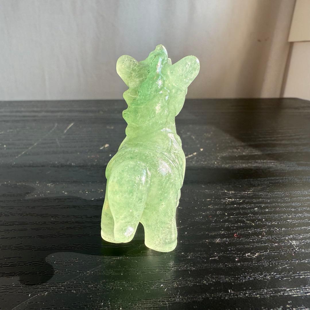 【MHUSK】天然石グリーンストロベリークォーツの馬　NO.120902