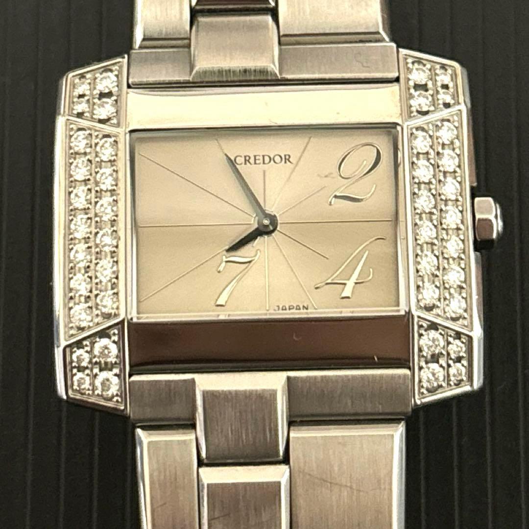 SEIKOクレドール ノードJ 1E70-0BL0 ダイヤ クオーツ レディース