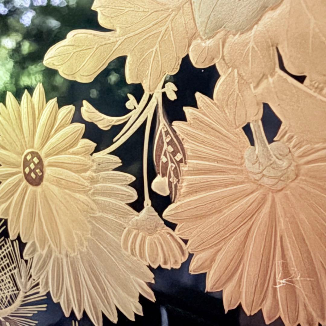 2201様感謝‼️JAPAN研ぎ出し高蒔蒔絵四君子華づくし五段重箱二枚蓋真塗桐箱入