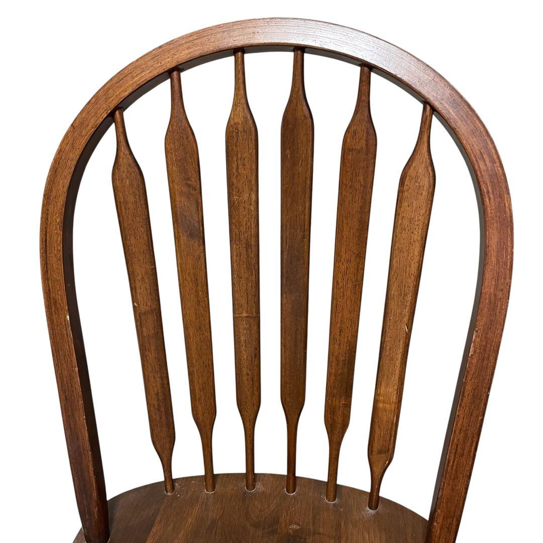 マレーシア製　ウィンザーチェア　ボウバックチェア　ダイニングチェア　木製　椅子