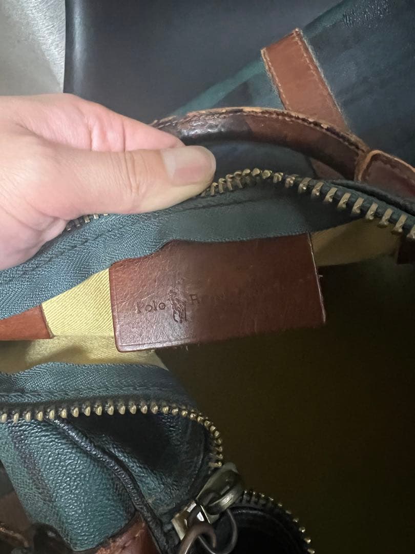 90s RalphLauren ラルフローレン　ボストンバッグ　鍵あり