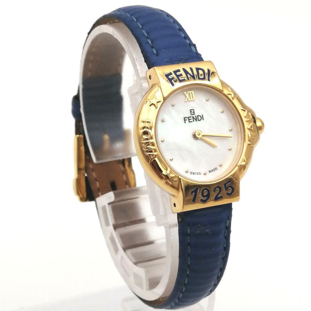 稼働✨ FENDI　腕時計　シェル文字盤　430L　ゴールド　ロゴ　【新品電池】