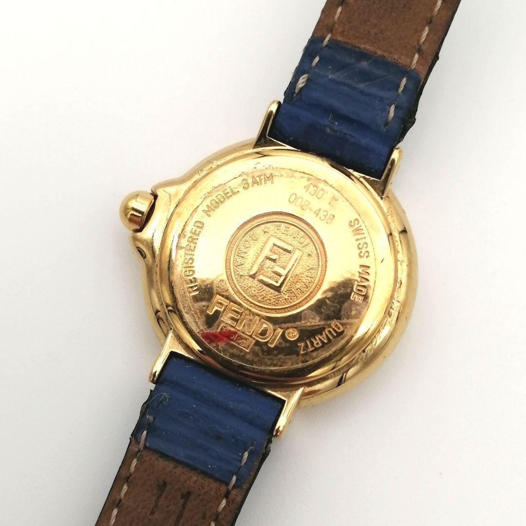 稼働✨ FENDI　腕時計　シェル文字盤　430L　ゴールド　ロゴ　【新品電池】