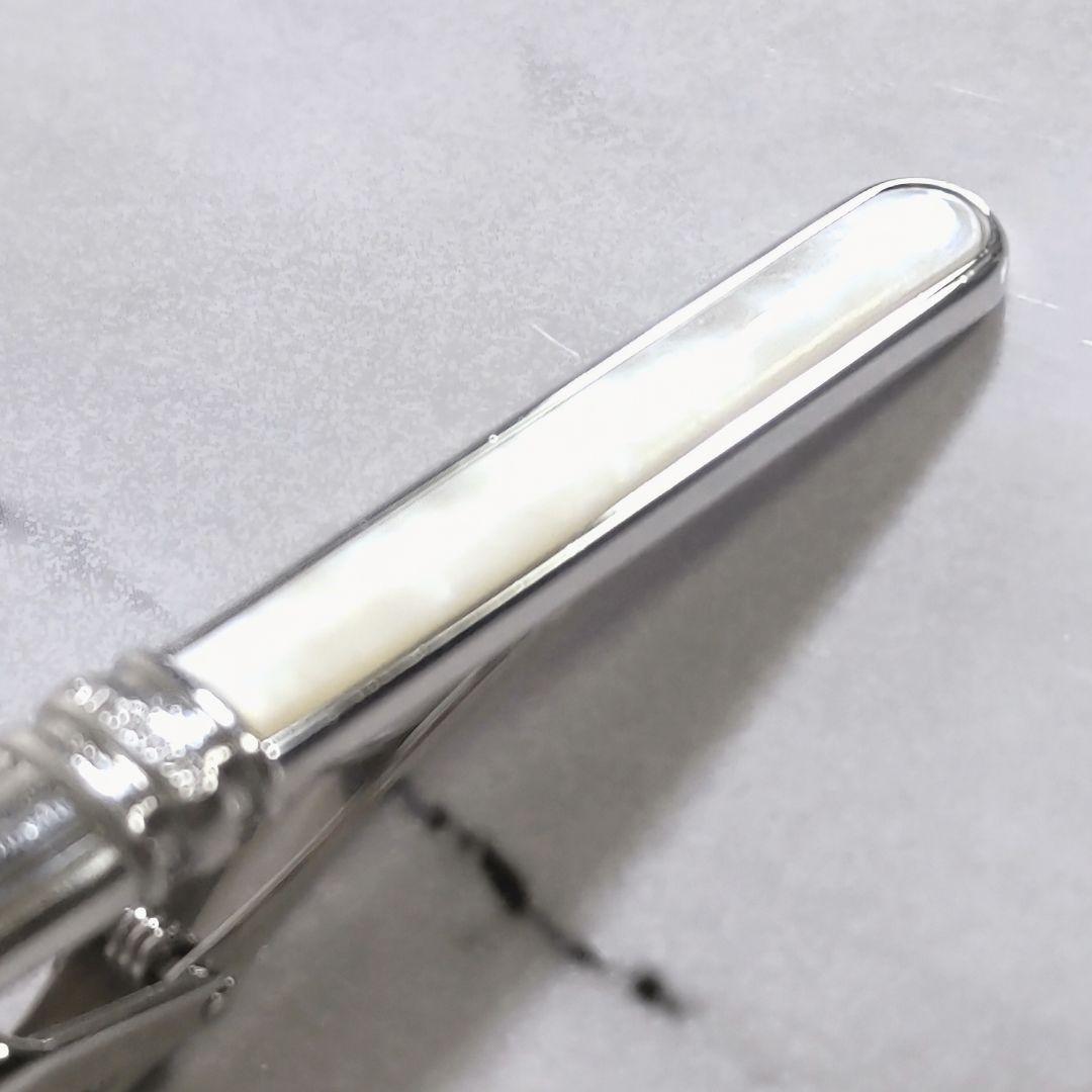 モンブランMONTBLANCマイスターシュテュックタイバーマザーオブパール銀白