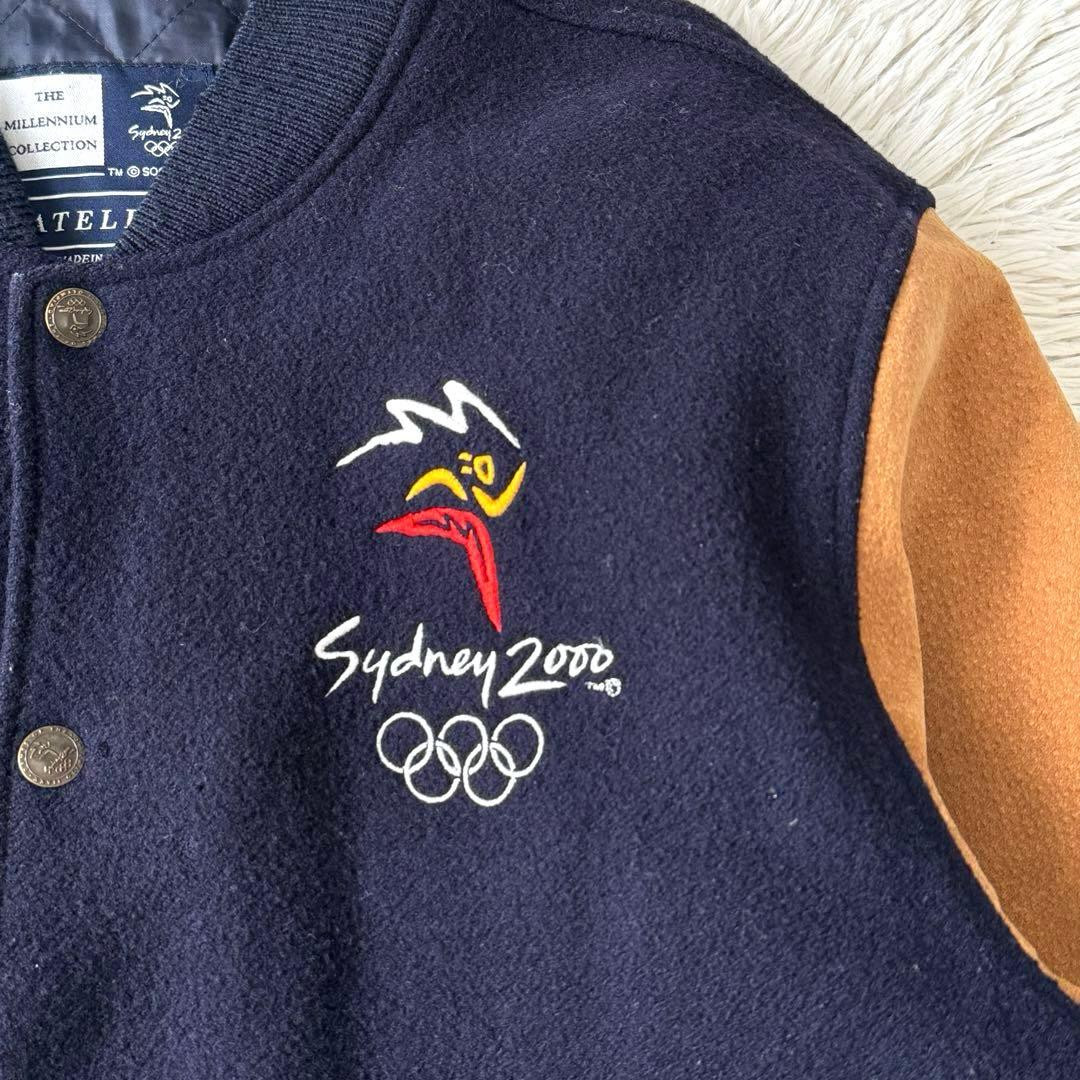 00s vintage 2000年 シドニーオリンピック 袖レザー スタジャン