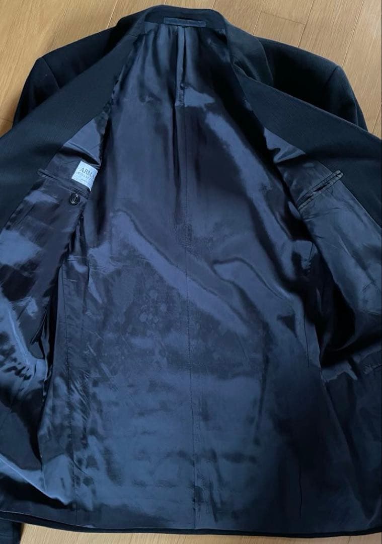 ARMANI アルマーニ　ブラック　ストライプ　スーツ　上下セットアップ