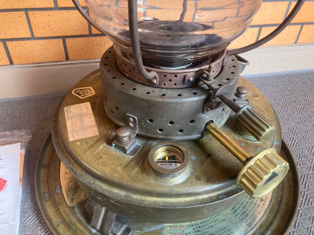 ニッセンゴールドフレーム　ＩＳ－3 石油ストーブ　真鍮製　替え芯付き