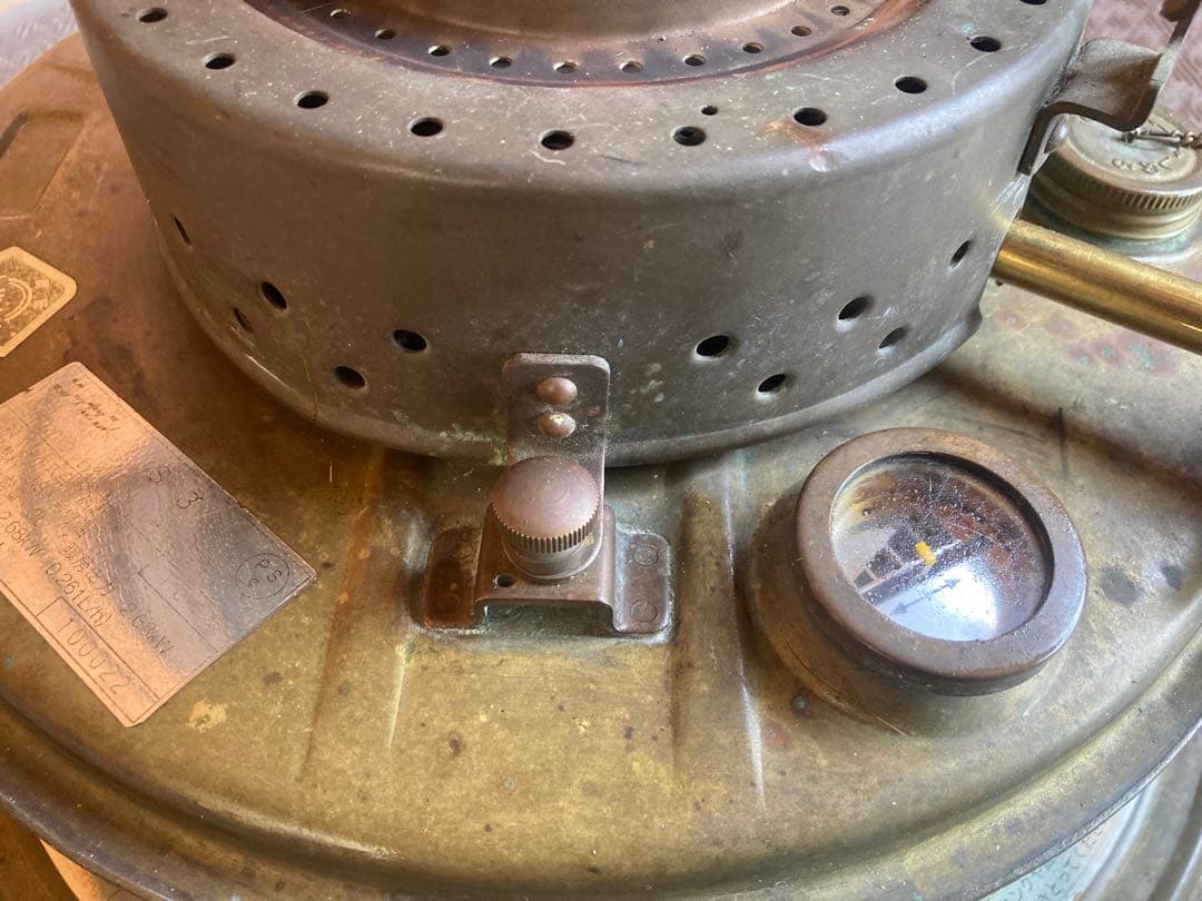 ニッセンゴールドフレーム　ＩＳ－3 石油ストーブ　真鍮製　替え芯付き