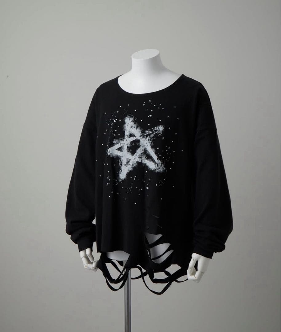 【GRANCY】ラインストーン グラフィック ダメージロンT