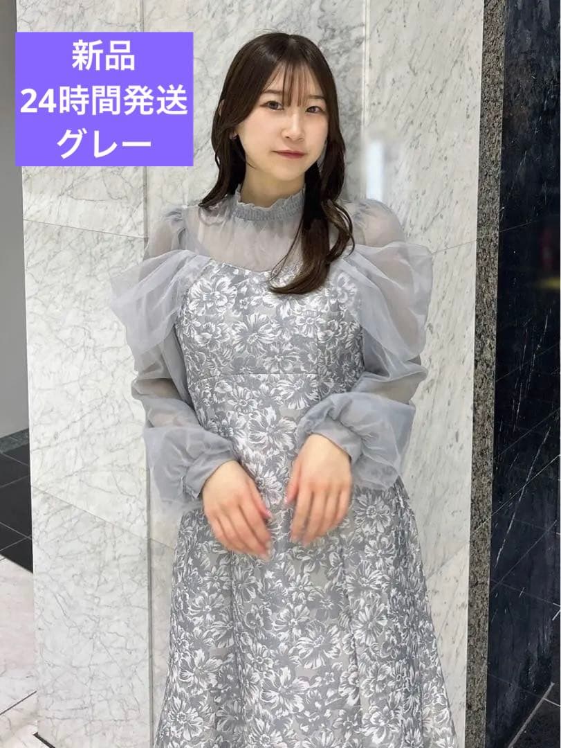 dazzlin（ダズリン）のシアーベールジャガードワンピース