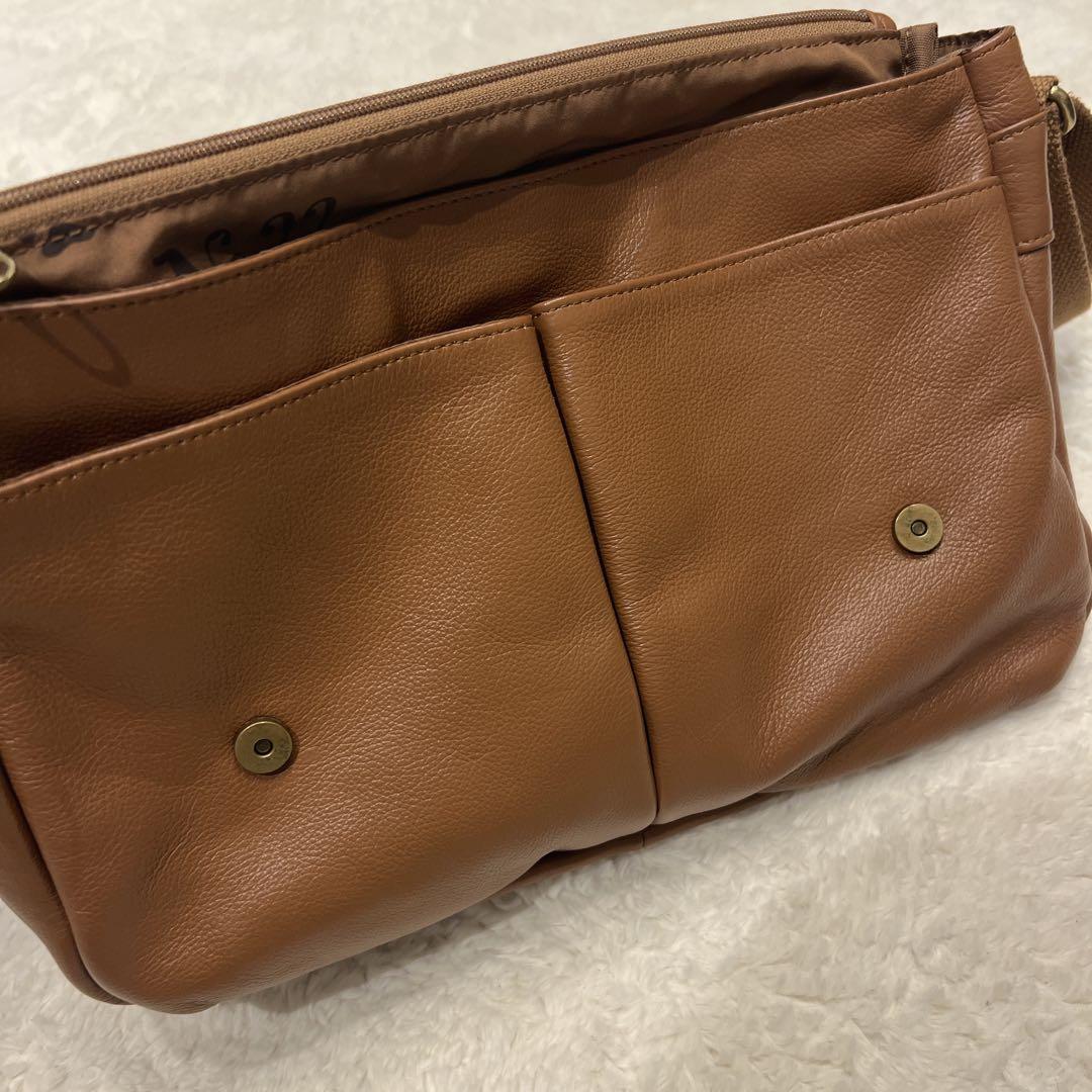 わちふぃーるど ダヤン 猫耳 レザー ショルダーバッグ 本革 茶 ブラウン