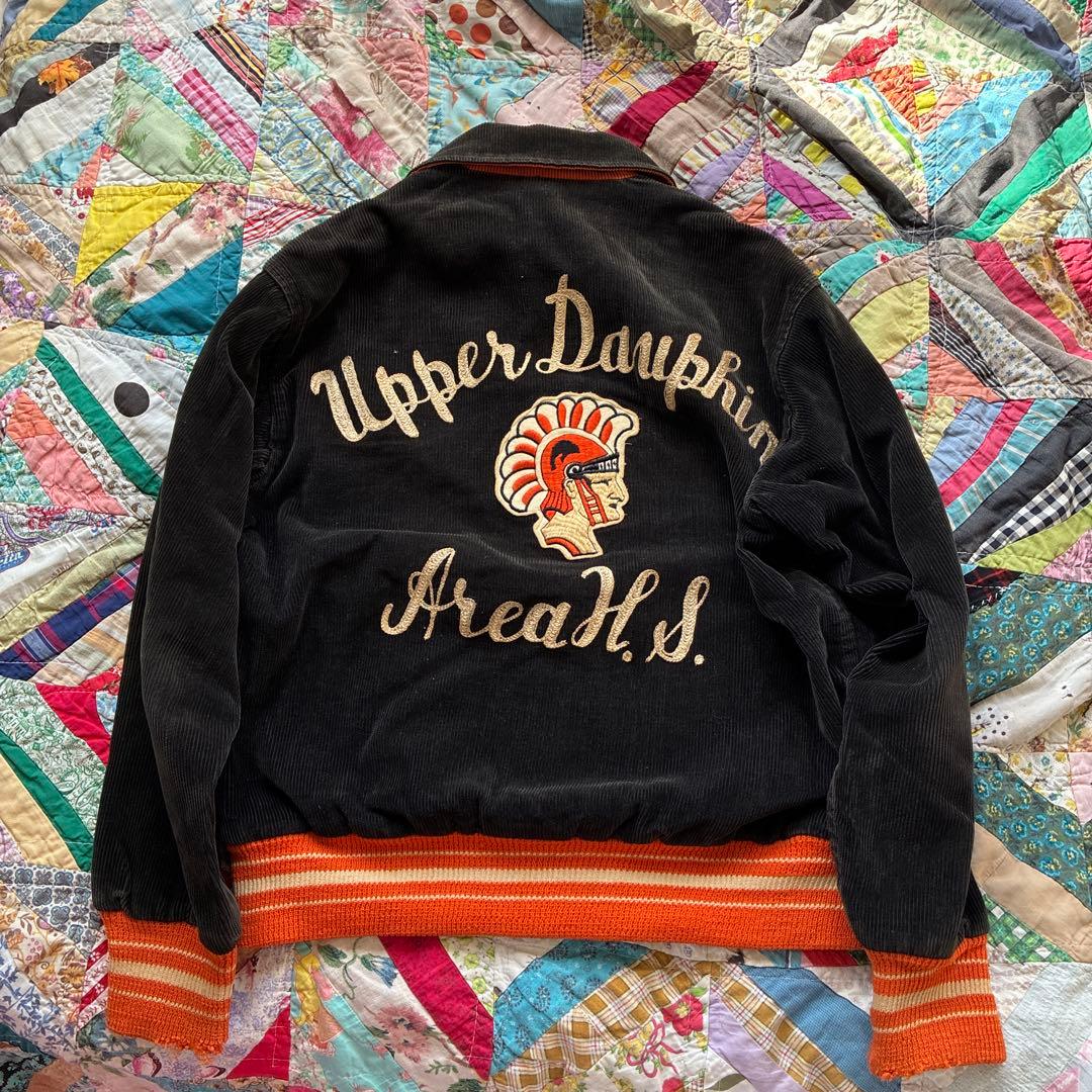 アンティークヴィンテージ50sアメリカスタジャン古着コーデュロイ刺繍刺繍ワッペン