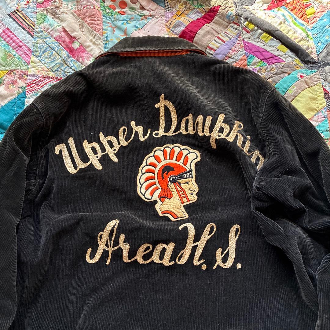 アンティークヴィンテージ50sアメリカスタジャン古着コーデュロイ刺繍刺繍ワッペン