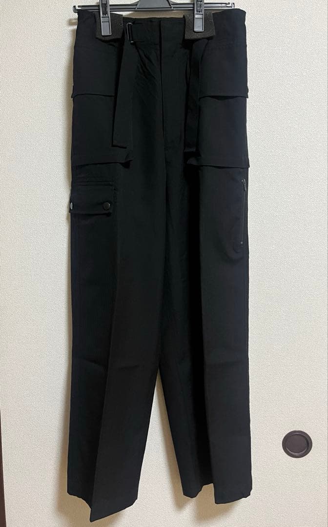 【AURALEE】 ヘリンボーンカーゴパンツ ブラック サイズ0