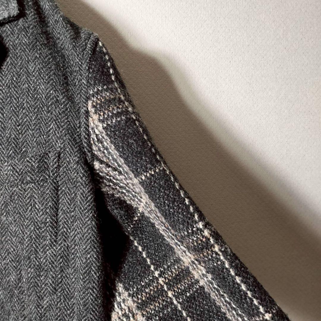 コムデギャルソンシャツ 切り替えテーラードジャケット チェック ウールカシミヤ