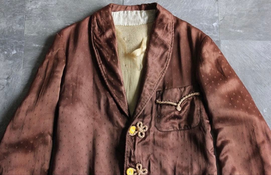 ジャケット・アウター 1900s silk satin smoking jacket
