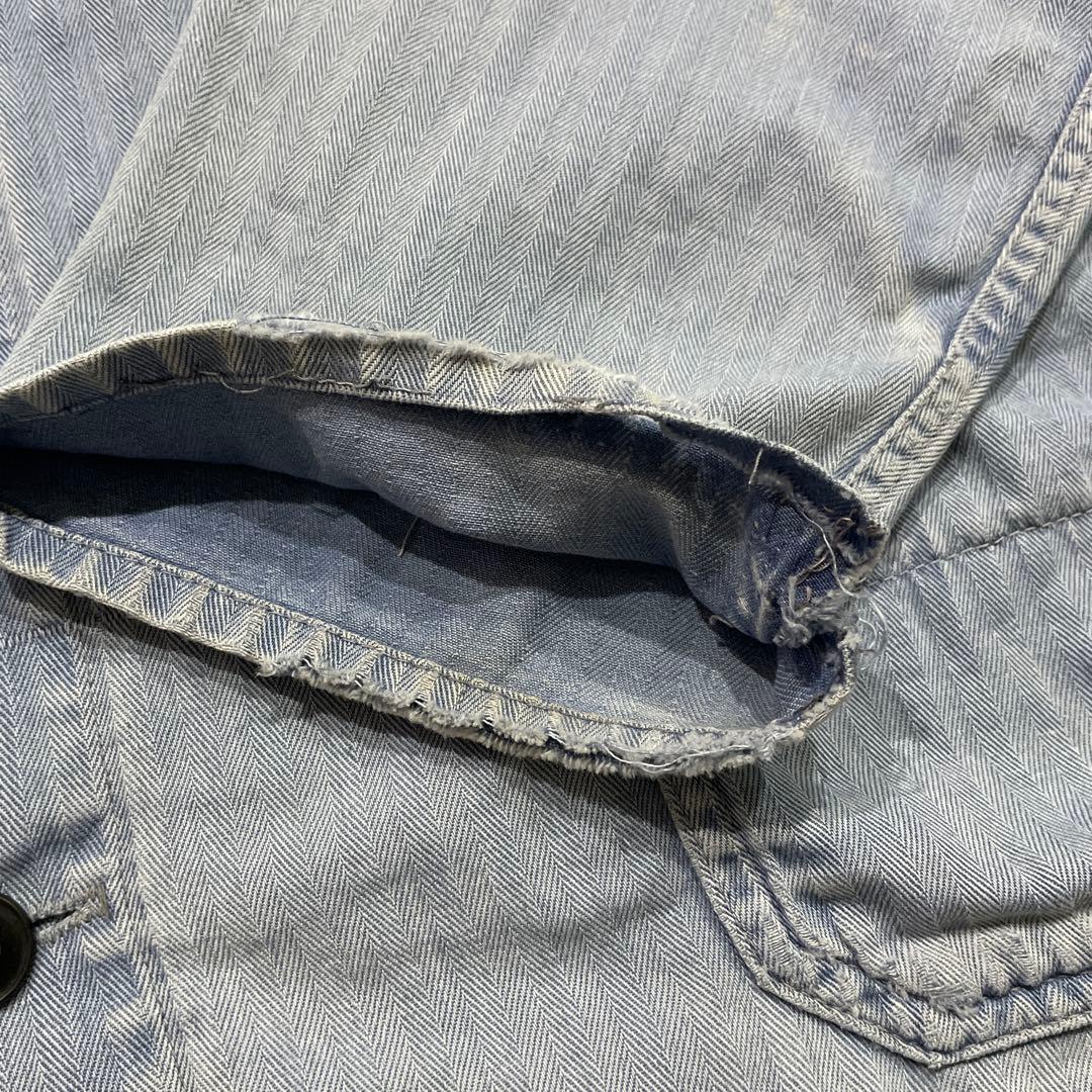 70s ユーロ HBT ワークジャケット ヘリンボーン フレンチ カバーオール