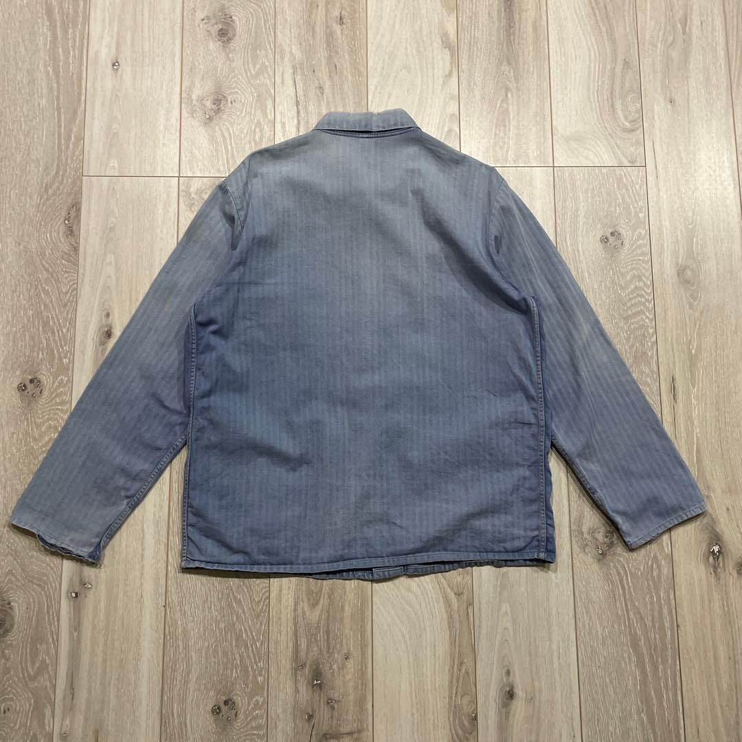 70s ユーロ HBT ワークジャケット ヘリンボーン フレンチ カバーオール