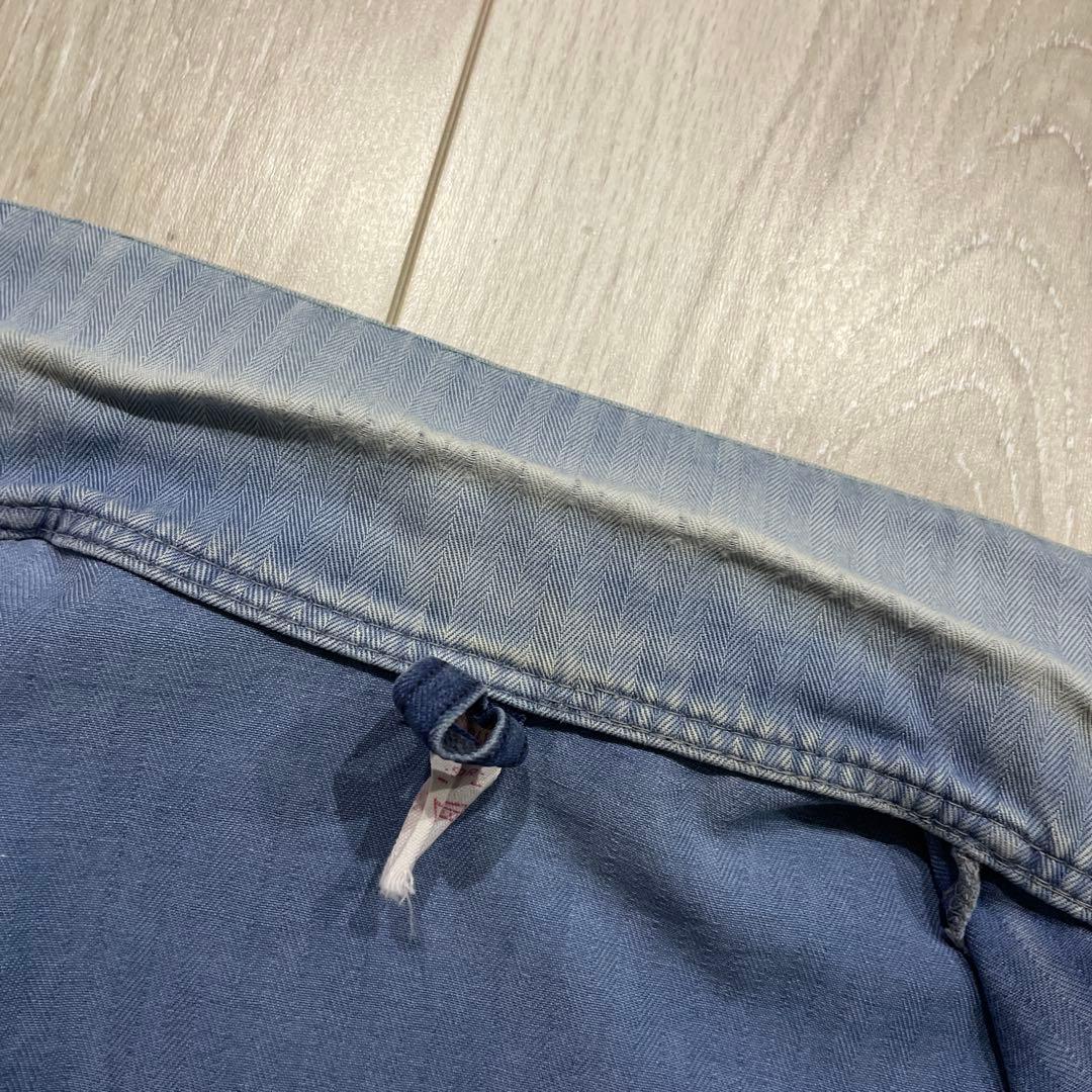 70s ユーロ HBT ワークジャケット ヘリンボーン フレンチ カバーオール