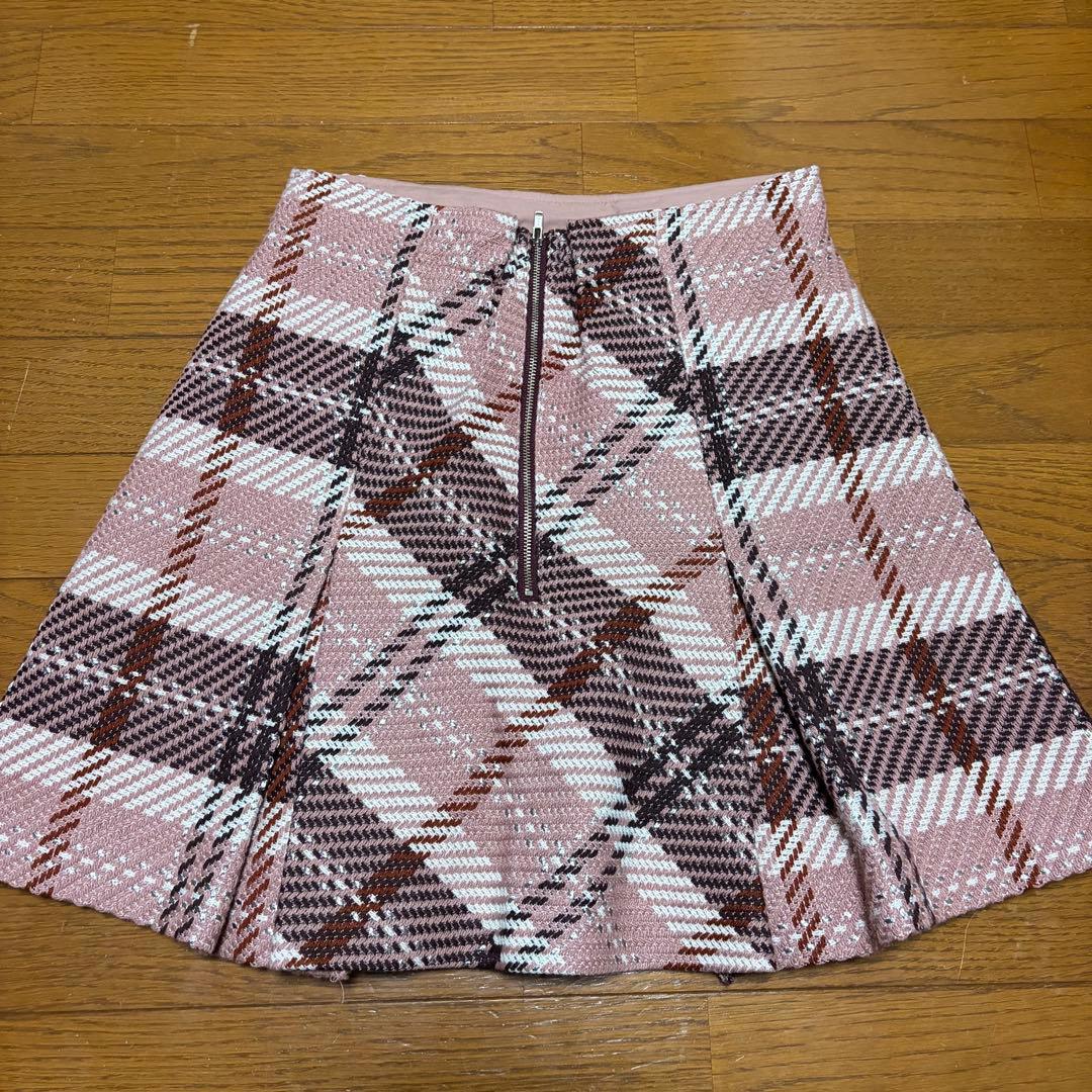 snidel ロービングチェックミニスカート　ピンク　M〜Lサイズ