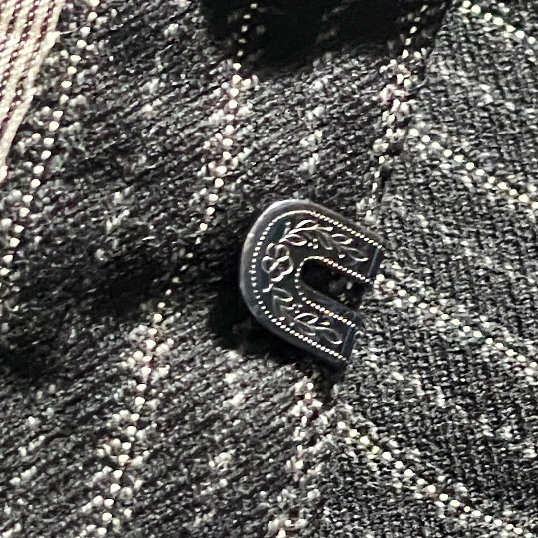 40s フレンチワーク ストライプ ブラック ワークパンツ