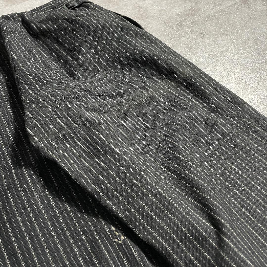 40s フレンチワーク ストライプ ブラック ワークパンツ