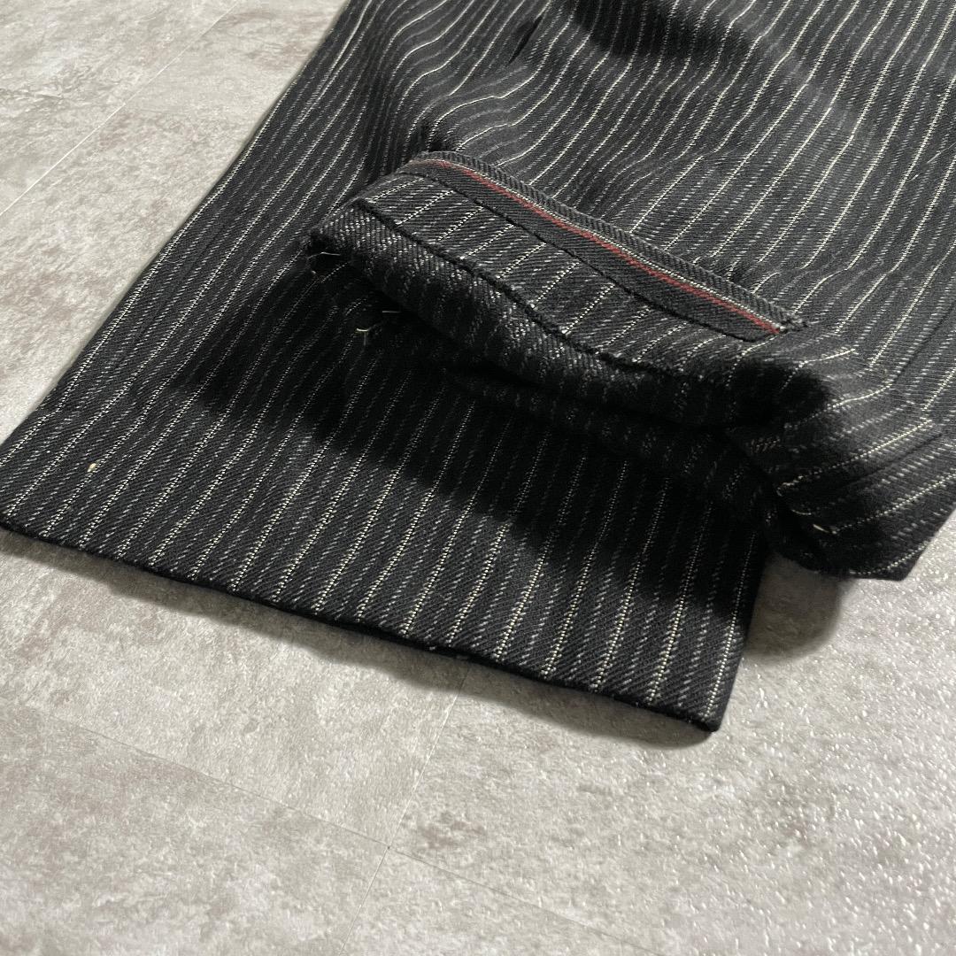 40s フレンチワーク ストライプ ブラック ワークパンツ