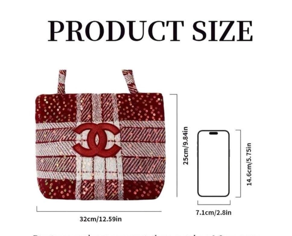 新品 1点のみ！CHANEL ノベルティ トートバッグ レッド スパンコール